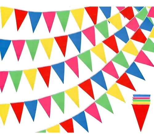 Producto - BANDERIN PLASTICO TRIANGULAR LISO MULTICOLOR