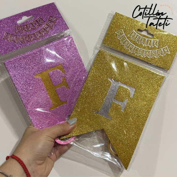Producto - BANDERIN FELIZ CUMPLEAÑOS GLITTER