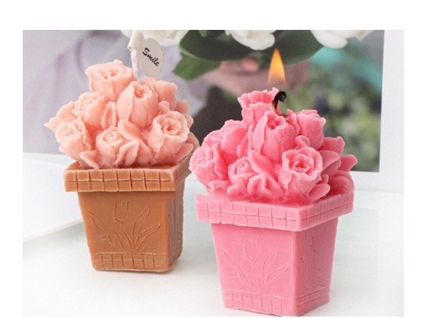Producto - MOLDE SILICONA MACETA CON ROSAS