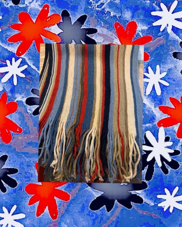 Producto - Bufanda ancha de lana rayada colores Varios