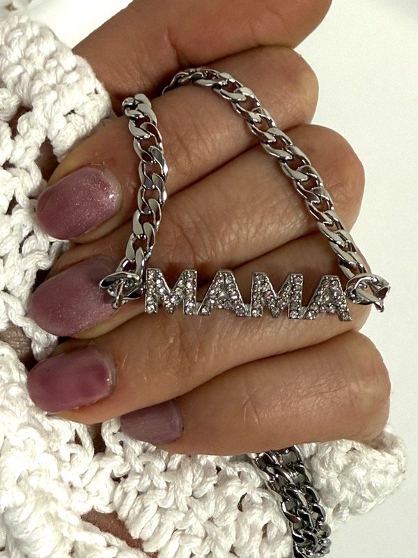 Producto - C393 Cadena mamá acero quirúrgico con micropave 45 + 5 cm