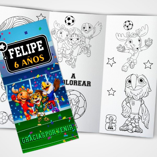 Producto - Tríptico Imprimible Juegos Souvenirs Mascotas Mundial 2026 - 1