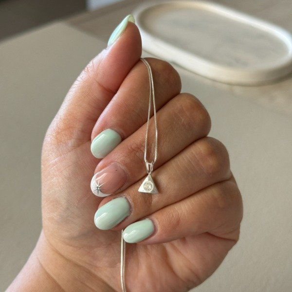 Producto - CONJUNTO -PLATA 925- CADENA VENECIANA 40cm + DIJE TRIANGULITO