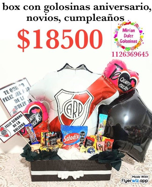 Producto - Arreglo de box con golosinas river plate
