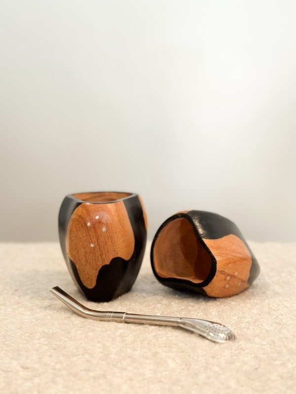 Producto - MATE RANCHERO NEGRO DE ALGARROBO + BOMBILLA DE REGALO