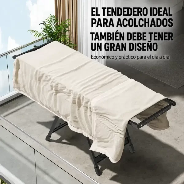 Producto - Tendedero De Ropa Plegable 3 Niveles Con Ruedas Reforzado - 7