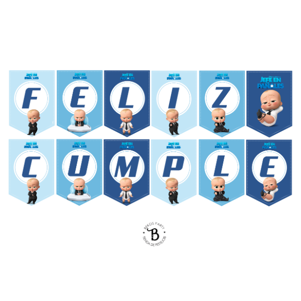 Producto - Banderin "Feliz Cumple" Jefe en Pañales
