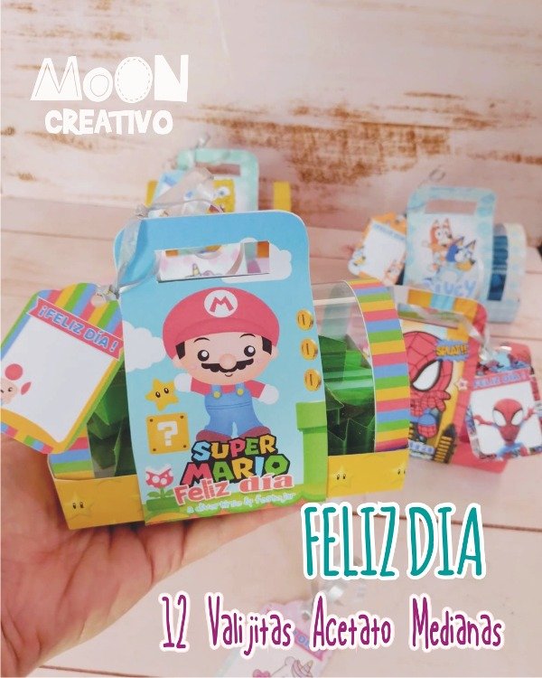 Producto - 12 Maletines acetato Medianas Mega Pack Feliz Día