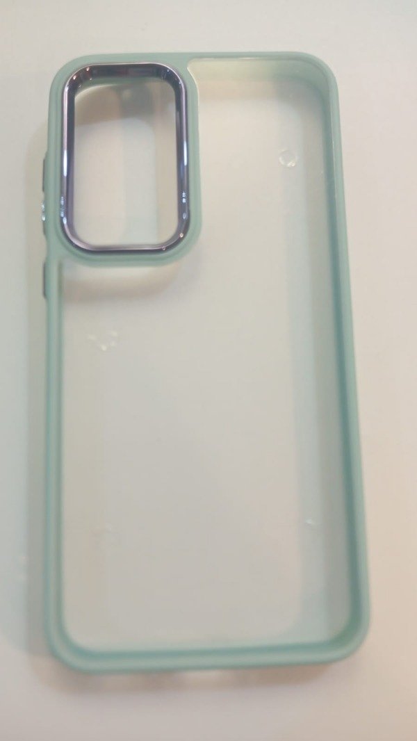 Producto - Funda Transparente Bordes Celeste para Samsung A35