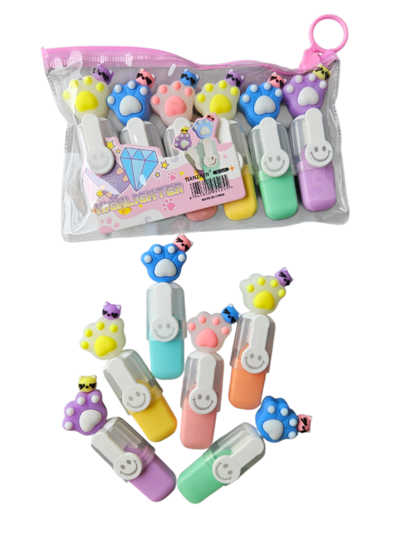 Producto - Resaltadores x 6 Huella y Gato