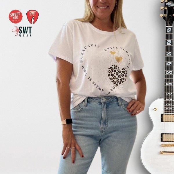 Producto - Remerón Possie Corazón Animal Print Viscosa hasta Talle 7 Manga Corta