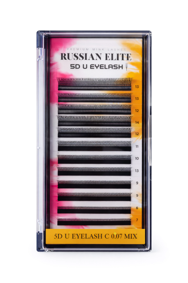 Producto - EXTENSIONES DE PESTAÑAS RUSSIAN ELITE TECNOLOGICA 5D U 0,07 curva D MIX