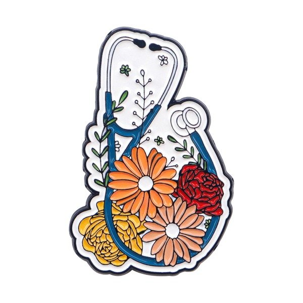 Producto - Pin Medicina - Estetoscopio con Flores