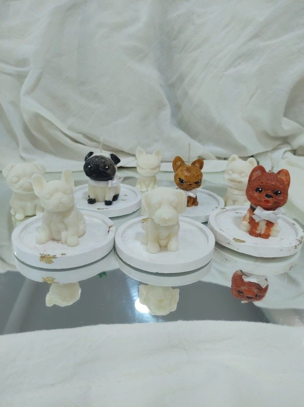 Producto - Perritos chicos con posavelas personalizados