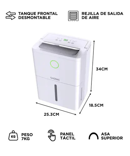 Producto - Deshumidificador Portatil -6L/dia -180W -tanque 1.7L -bajo ruido 40dB -control e - 5