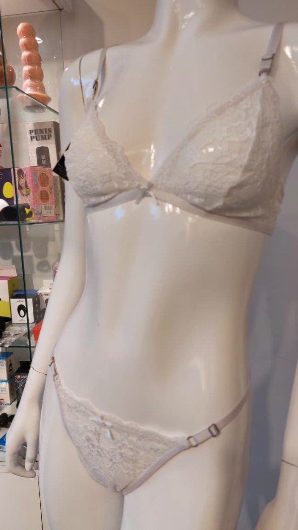 Producto - Conjunto triángulo de encaje blanco - 5