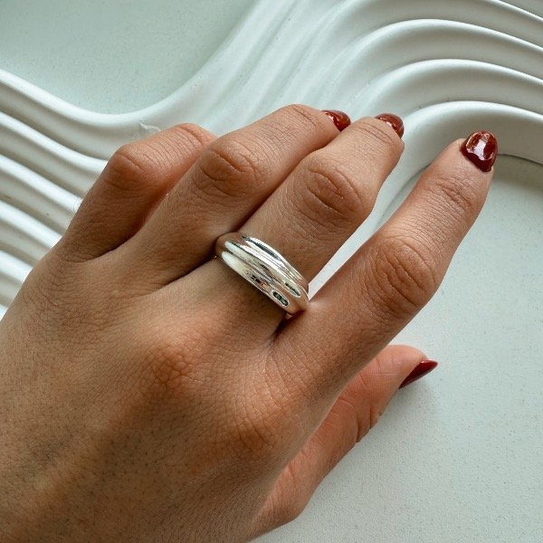 Producto - Anillo chunky MANTRA plateado