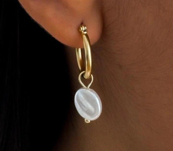 Producto - Argollas Perlas Dorado