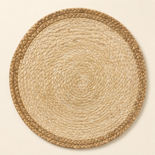 Producto - Plato de Sitio Redondo de Fibra Natural con Borde Trenzado 38 cm - 1