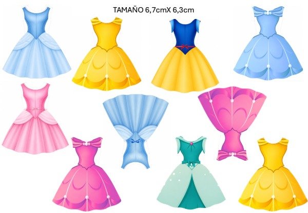 Producto - LAMINA COMESTIBLE VESTIDO PRINCESAS 1