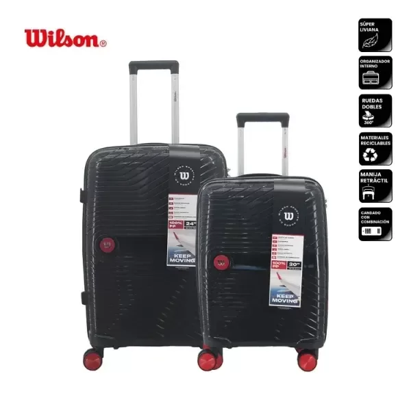 Producto - SET POR DOS VALIJAS 20" 24" PP NEGRO WILSON 65.1763N