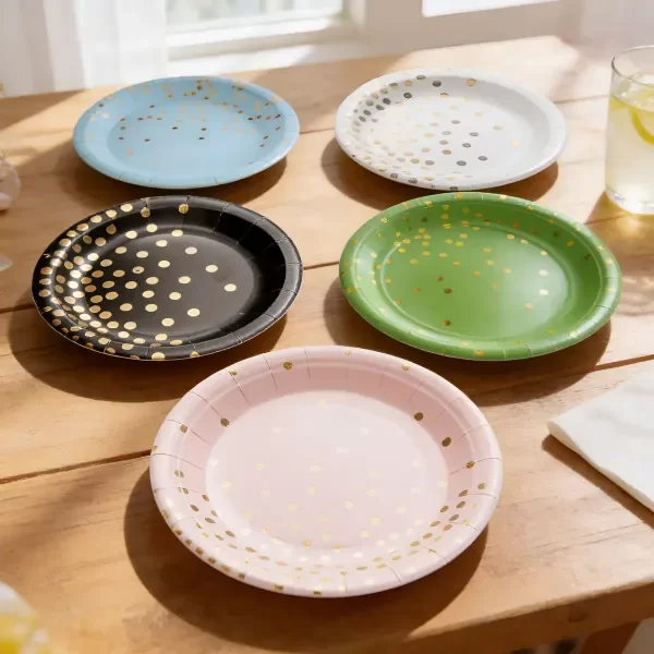 Producto - Plato polipapel con confertti 18cm x10u