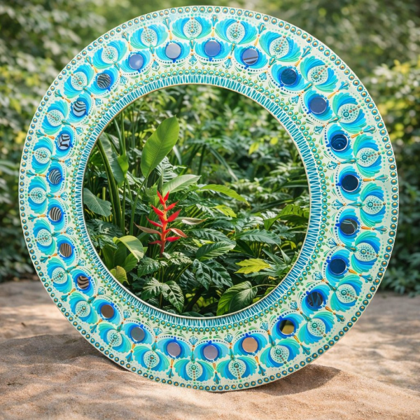 Producto - ESPEJO MANDALA EN PUNTILLISMO