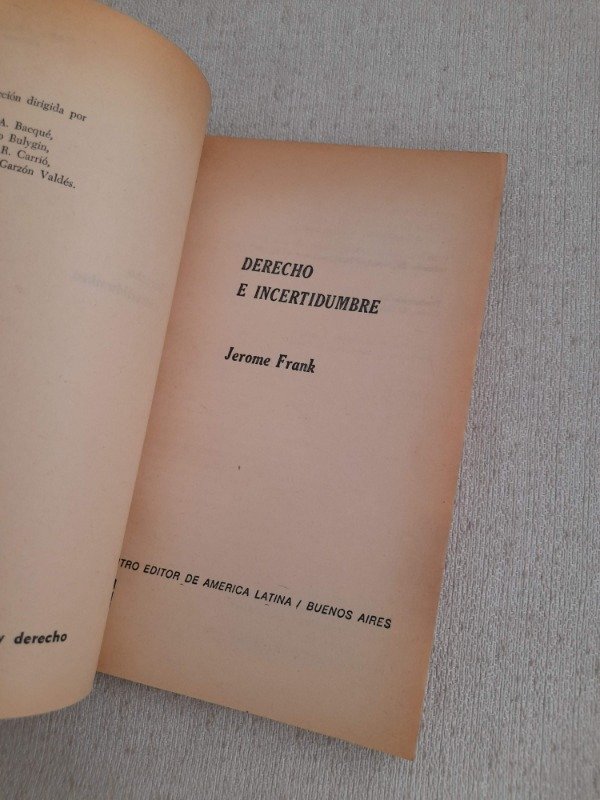 Producto - Filosofia Y Derecho Ceal #3 - Derecho E Incertidumbre - Jerome Frank - 6