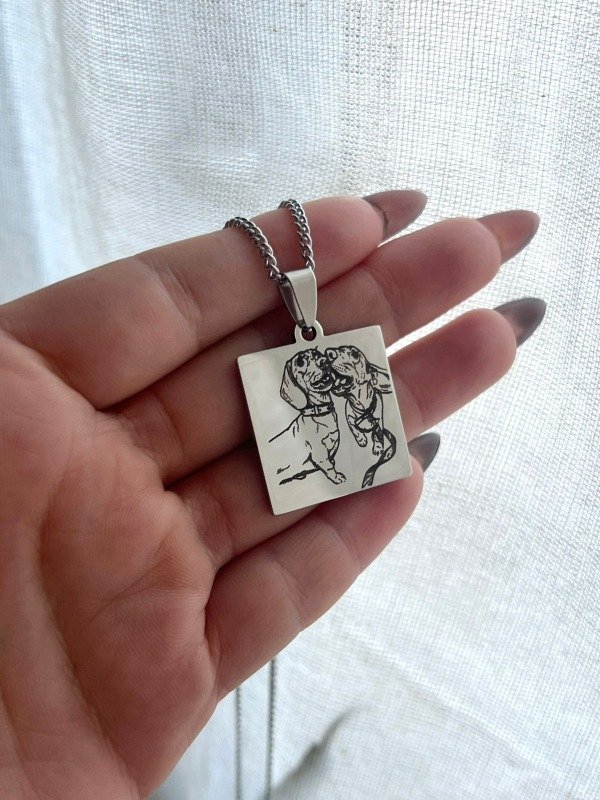 Producto - Collar Cuadrado Personalizado 2,5cm