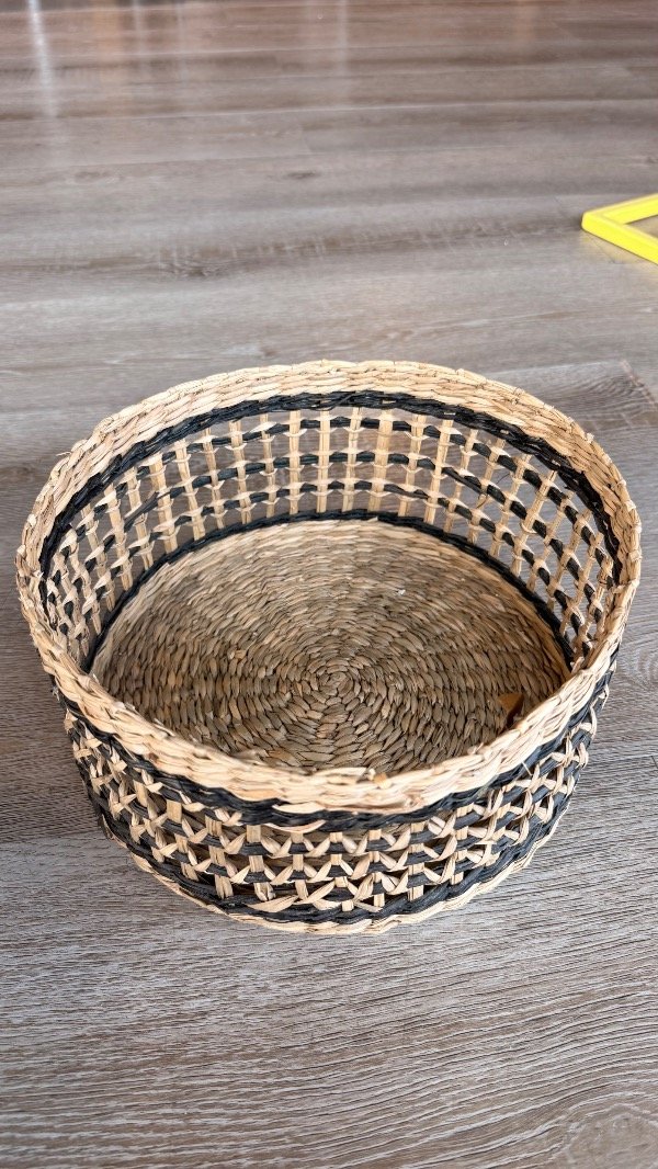 Producto - Canasto fibra natural calado 25x13