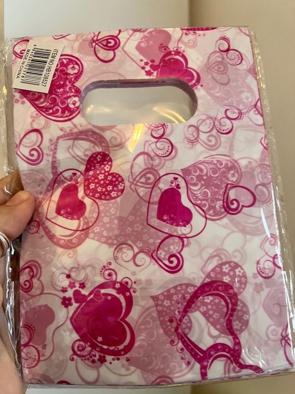 Producto - 100 bolsas 15x18 corazoncitos con blanco