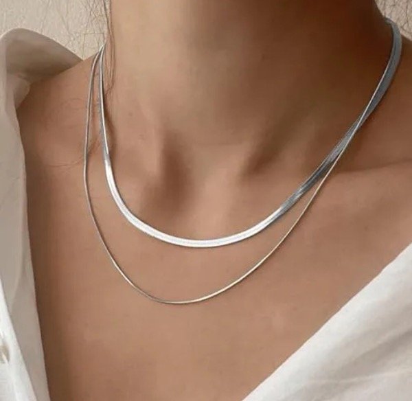 Producto - Collar doble plateado