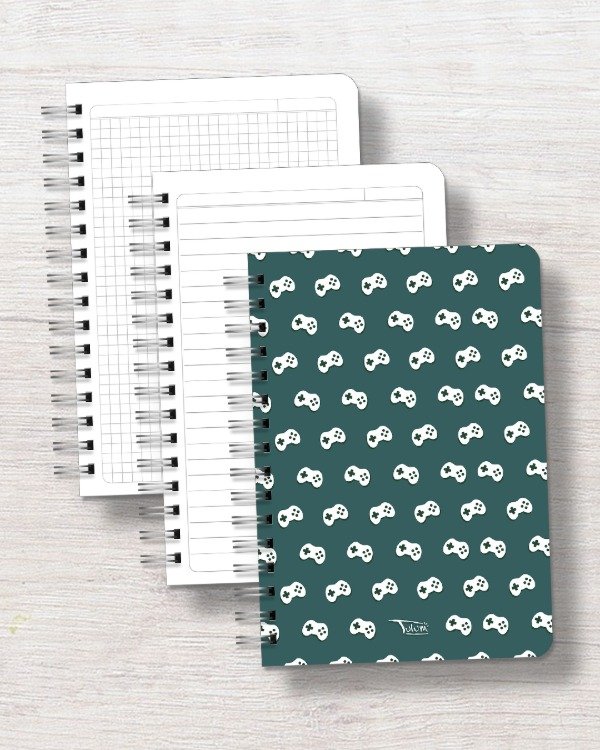 Producto - Cuaderno A5 tapa rígida plástica 120h dis. joysticks