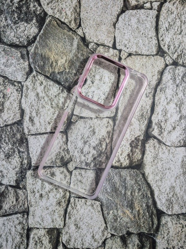 Producto - Funda bumper cristal borde brilloso Moto G15 rosa - 0