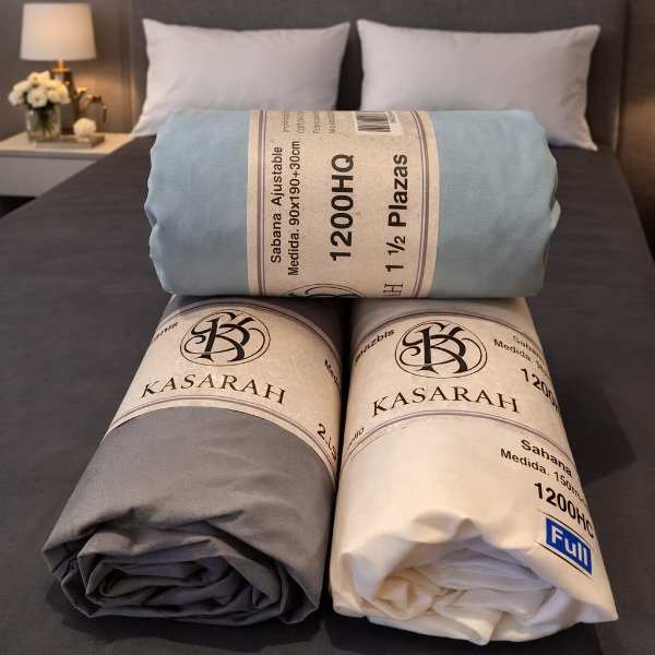 Producto - Pack x 3 Sabanas Ajustables Lisas 1200H 1.5p