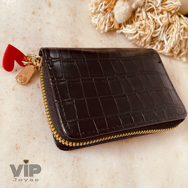 Producto - Tarjetero Crocco Negro con Cierre