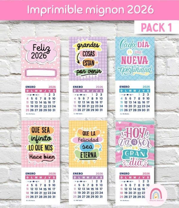 Producto - Calendarios Mignon 2026 Pack 1