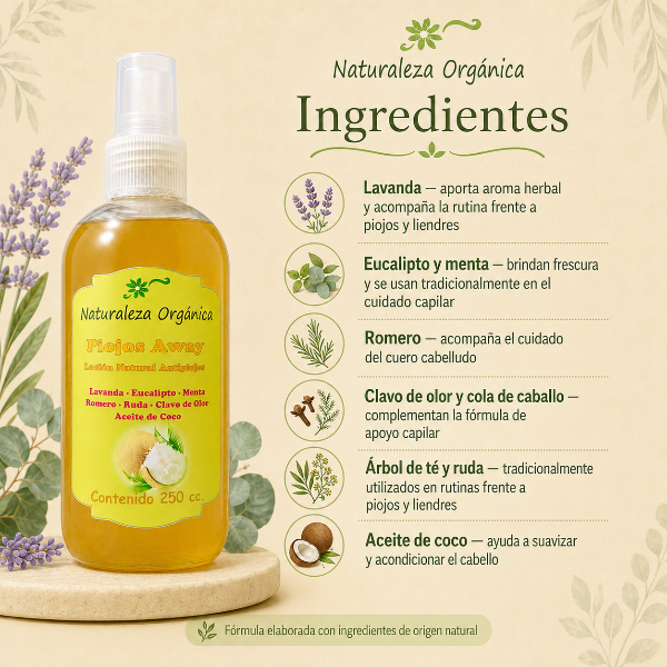 Producto - Loción Antipiojos Natural para Niños - PiojosAway Tratamiento Capilar - 2