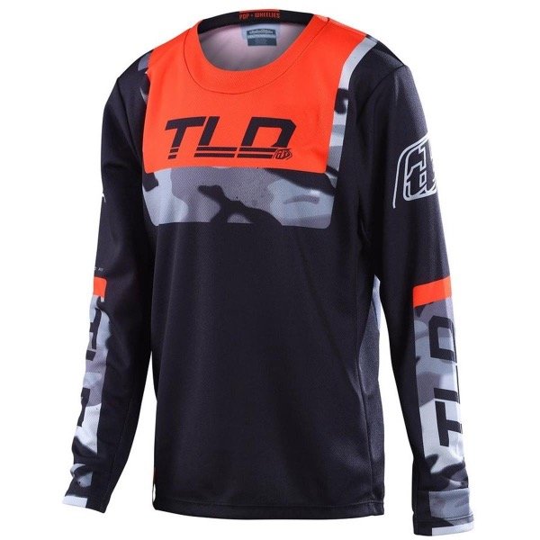 Producto - JERSEY TROY LEE DESIGNS GP BRAZEN CAMO NEGRO MANGA LARGA NIÑO E38