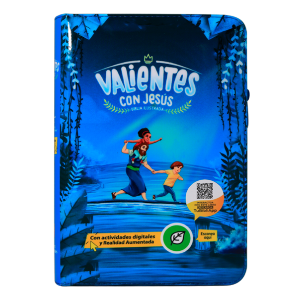 Producto - Biblia Reina Valera Contemporánea Letra Grande Vinil Azul QR Realidad Aumentada