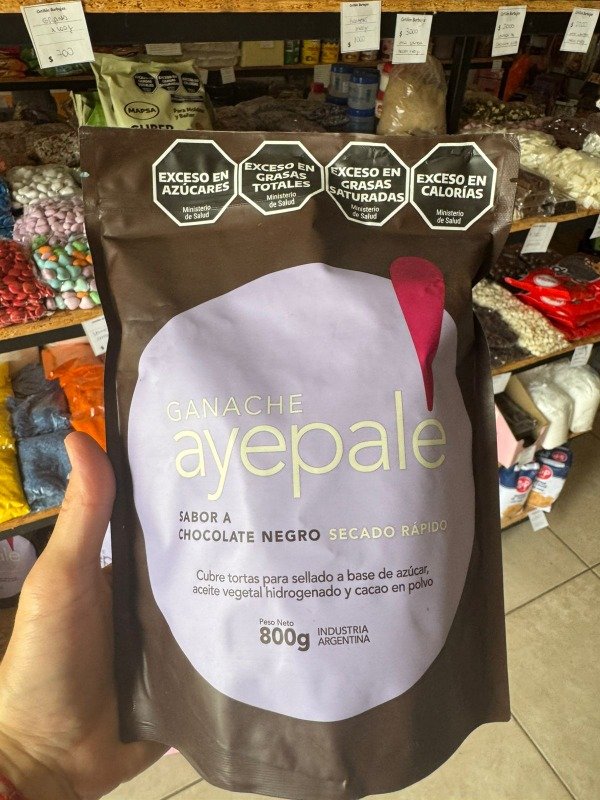 Producto - Ganache secado rapido chocolate negro ayepale x800grs