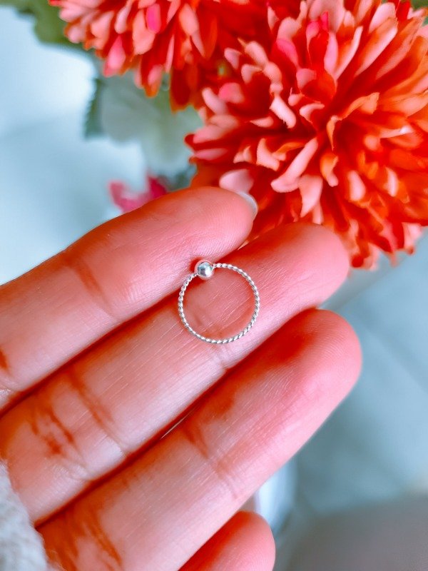 Producto - Solitario argolla torsado punto PL