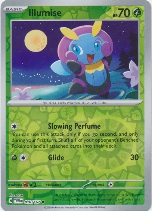 Producto - Reverse Holo Illumise 010/167 Common Twilight Masquerade Pokemon TCG