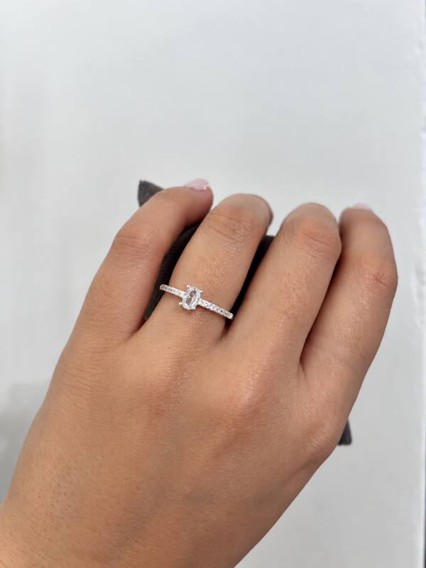 Producto - Anillo de plata cintillo con cristal y strass