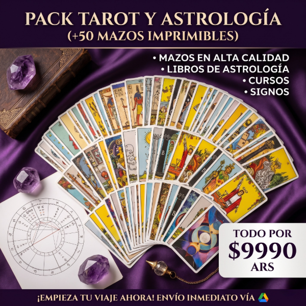 Producto - N20: +60 LIBROS DE TAROT Y ASTROLOGIA, +50 MAZOS IMPRIMIBLES!
