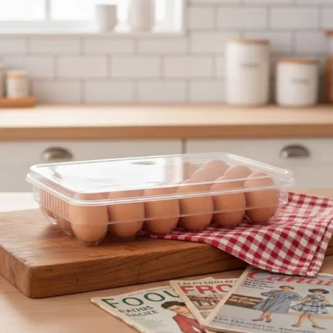 Producto - Huevera con tapa para 18 huevos