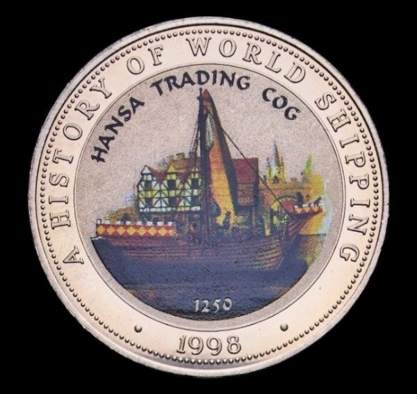 Producto - Somalia (1998) 25 Chelines "Hansa Trading Cog" - KM#54