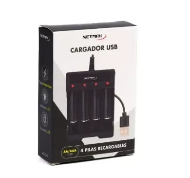 Producto - CARGADOR DE PILAS USB NETMAK NM-CH5