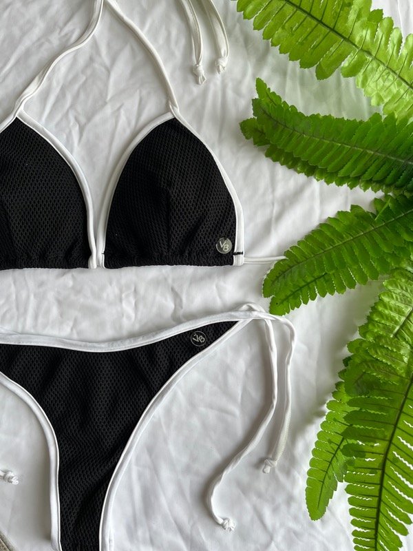 Producto - Colaless para atar negro y blanco