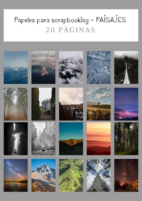 Producto - Pack de Papeles para Scrapbooking PAISAJES